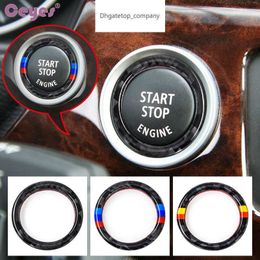 CEYES VOOR BMW E90 E92 E93 voor M 3 -serie Duitse vlag Auto motor Start Stop Circle Ring Covers Stickers Auto -stylingaccessoires