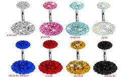 CF111 ensemble 30 pièces mélange 10 couleurs bijoux de corps shamballa freido boule disco anneau de nombril barre de ventre piercing 9659515