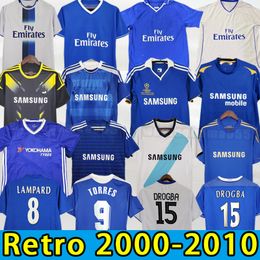 CFC Drogba Torres Retro Soccer Jerseys Lampard Camiseta de fútbol Vintage Crespo Classic COLE ZOLA Vialli Mata Hughes 1980 81 83 85 87 89 94 96 97 99 1998 2000 2001 1982