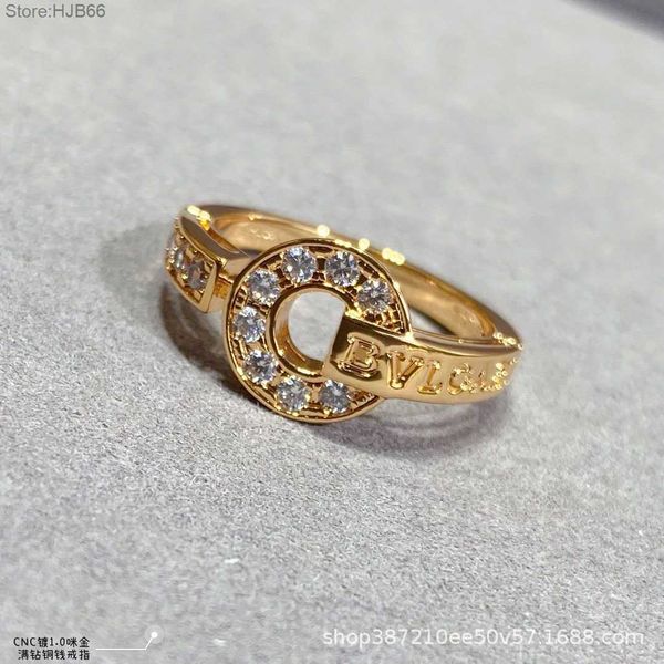 Cfnx bijoux de luxe bagues haute édition argent S925 Baojia pièce de cuivre dans les bons moments plein de diamants bague de Couple Rb9l