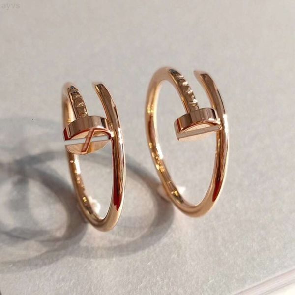 Cgr021 – bague à ongles en or massif 18 carats, épaisseur 1.8mm, bague de Couple d'amour Au750, bagues en or véritable pour hommes et femmes