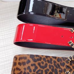 CH ceinture 50MM femme ceinture homme designer motif léopard surface brillante cuir de veau double face en laiton plaqué or ceinture de personnalisation marque de luxe cadeau d'anniversaire 005