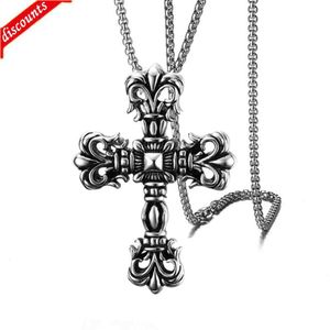 CH Designer Cross Pendant Necklace Chromes Titanium stalen bloem sieraden hart trui ketting minnaar cadeau sanskriet luxe mode nieuw 2024 pin9 5l2x