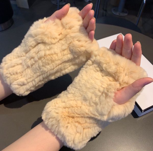 CH guantes de diseñador guante de cuero damas piel de conejo manopla de invierno para mujeres réplica oficial Calidad de mostrador Tamaño europeo Calidad T0P 005