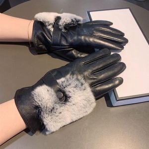 CH gants de créateur en cuir gant dames en peau de mouton fourrure de lapin mitaine d'hiver pour les femmes réplique officielle contre qualité européenne siz290n
