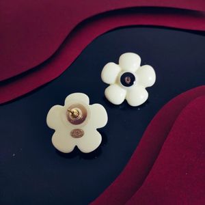 CH oorbellen paar C camellia studs hoogste teller kwaliteit klassieke stijl Luxe merkﾠdesign 5A studs messing verguld officiële reproducties oorbel Premium geschenken