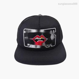 Chapeau de créateur chromé, broderie de lèvres masculines, casquette de Baseball Pingyang féminine avec filet pare-soleil Hip-hop, lettre de voyage H27K