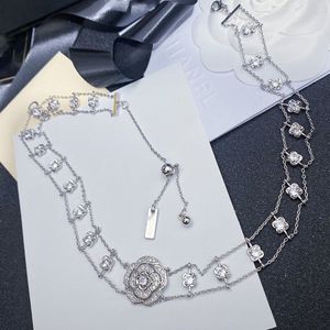 Collier ch t0p pour femmes designer couple 925 argent en or plaqué 18k taille européenne plus haut matériaux avancés de bijoux en cristal diamant avec boîte 004