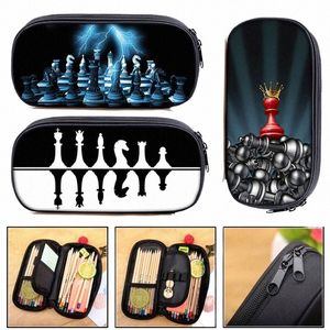 CH Player Game Print Cosmetic Case CH Pencil Bag Checkmate Potlood Box Statiary Bag Travel Organizer School Case Supplies V6dy#