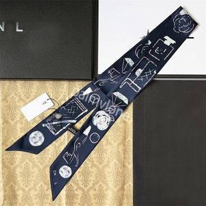 CH LICHBON 6*120cm ZIJLK SCANF Hoogwaardige Chiffon SCRANF HOOFD SCHAAG Designer Hoofdband sjaal Sjacht Black Karakter Letter Animal Print Dot Neckerchiefs