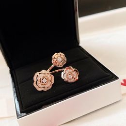 Bague CH camélia en or 18 carats pour femme, diamant de luxe de qualité supérieure, style classique, design de marque, reproductions officielles, band226j