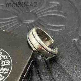 Chnory trendy ring mens et femmes ouverts plaine avec un ajustement fin pour jumeler en argent sterling vieux punk hip hop