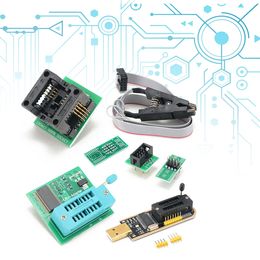 CH341A 24 25 Series EEPROM FLASH BIOS USB -programmamodule + Soic8 SOP8 Testclip + 1.8V Adapter + Soic8 Adapter Diy Kit