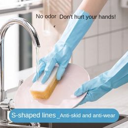 Gants de lave-vaisselle à manches longues chahua pour linge de ménage de cuisine à linge étanche gants en caoutchouc durables