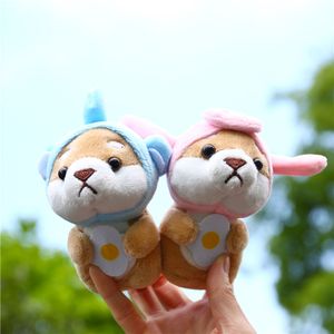 Chai chien en peluche porte-clés pendentifs créatif mignon voiture porte-clés amoureux sac de dessin animé pendentif poupées en peluche enfants jouets bébé cadeau d'anniversaire pour les enfants