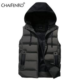 CHAIFENKO hommes gilet veste hiver imperméable chaud sans manches mode à capuche décontracté automne épaissir gilet 210925