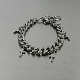 Chaîne 1 Bracelet en acier inoxydable de haute qualité Bracelet Punk Courbe Bracelet Cubain Bijoux fabriqué à la main Gift Fashionable J240508