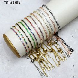 Chaîne 10 pièces couleurs minces zircon tennis bracelets zircone cristal femmes bracelet été bijoux accessoires 40083 231016
