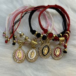 Ketting 12 stuks Onze Lieve Vrouw van Guadalupe Maagd Geknoopt Verstelbare Damesarmband Religieus Verkrijgbaar in verschillende kleuren naar keuze vanaf 231016