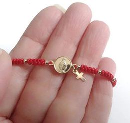 Chaîne 12 pièces médaille de la Vierge Marie réglable Bracelet à cordes rouges Virgen la Milagrosa 231016