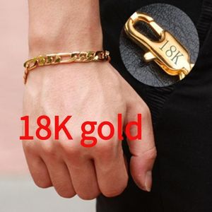 Ketting 18k goud vergulde armband heren sieraden dames 205 mm 8 stempelen 230511