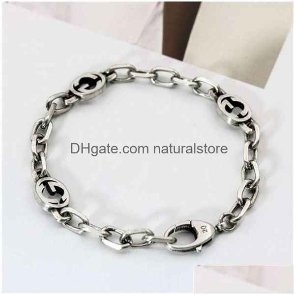 Chaîne 2023 Designer Nouveaux Bijoux Thai Sier Ancien Vente Double Cuba Chaîne Verrouillage Mode Hommes Et Femmes Amoureux Bracelet Drop Deliv Dhpw5