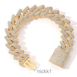 Chaîne 20 mm diamant Miami Prong Bracelets à maillons cubains en or blanc 14 carats glacé bijoux en zircone cubique glacée 7 pouces 8 pouces 9 pouces goutte Dhgarden Dholi TG6Z