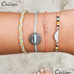 Ketting 4 Stks/set Boheemse Zomer Watermeloen Pijl Bedelarmband Verse Snoep Kleur Schattig Meisje Handgemaakte Geweven Kralen Drop Levering Jewelr Dhuid