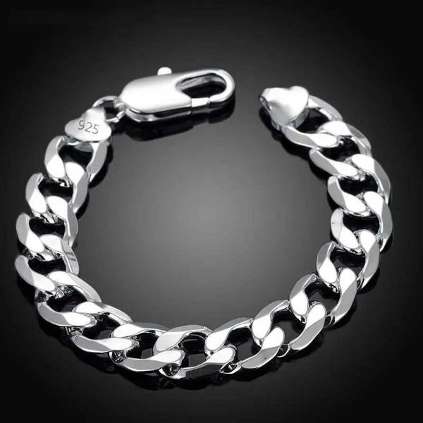 Chaîne 925 argent 6 mm 8 mm 10 mm 12 mm Bracelets à plat