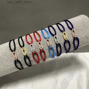 Chaîne 925 en argent Sterling mode bijoux de luxe MOVE UNO série Multi couleur corde boucle Bracelet femmes unique diamant coulissant Bracele YQ231208