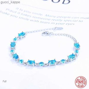 Chaîne 925 Sterling Silver Fashion Oval Ruby Bracelet Chain pour femmes Gift de bijoux de mariage