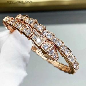 Chaîne réglable en or rose serpent os bracelet pour femme homme couple moissanite en acier inoxydable mode fête cadeau bijoux de luxe YQ231208