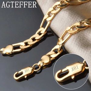 Chaîne Agteffer 8 pouces 925 argent sterling 8 mm Gold / argent Full Side Figaro Chain Bracelet pour femme homme de mode Fashion Bijoux de mariage D240419