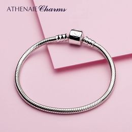 Chaîne ATHENAIE 925 argent Sterling serpent chaîne Bracelet bracelets à breloques ajustement européen perle de charme pour femmes hommes bijoux à bricoler soi-même cadeau 231118