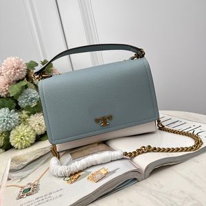 Kettingtas vrouwen crossbody messenger tassen bovenste handgreep schouder handtassen klep tas tas tas koe skin lychee patroon suede binnen voering klassieke messing pailletten gesp