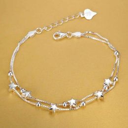 Chaîne Beautiful Stars Bracelets for Women Korean Fashion Designer de mode Bijou de mariage Bijoux de vacances Y240420