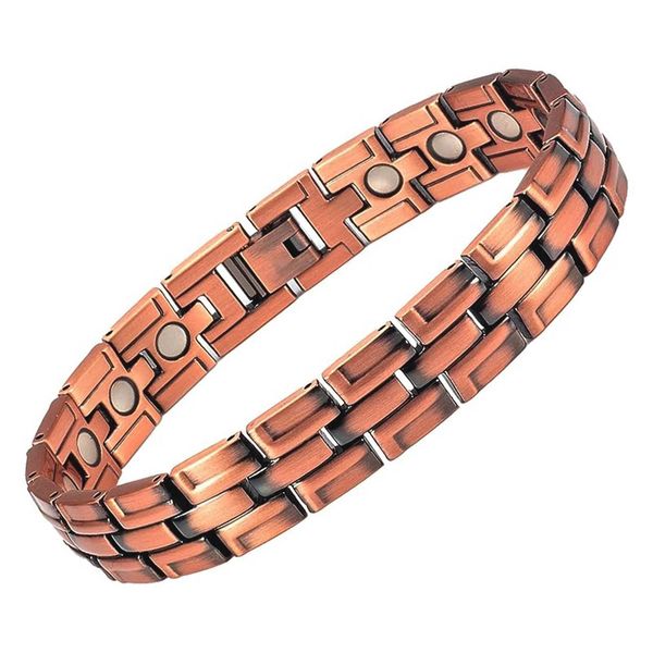 Chaîne Befoshinn Nouveau Rétro Mode Hommes et Femmes Bijoux Bracelet Mode Pur Cuivre Thérapie Magnétique Santé Classique Neutre Bracelet Q240401