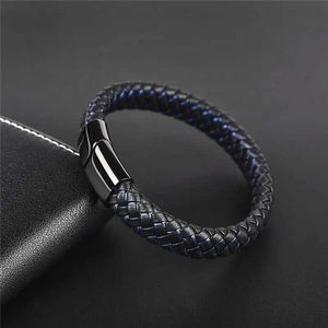 Chaîne Bracelet en cuir noir Tendance Bracelet magnétique Bijoux Beau cadeau Y240420