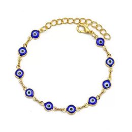 Chain Blue Eyes Chain Link Armbanden Voor Vrouwen Mannen Symbolisch Lucky Evil Eye Bedelarmband Mode-sieraden Drop Delivery Sieraden Armband Dh9Os