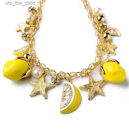 Cadena Bluelans 2019 estilo coreano creativo estrella de mar limón encanto pulsera verano playa fruta pulsera joyería de moda C24326