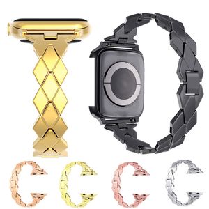 Bracelet chaîne Bracelet en métal pour Bracelet de montre Apple 44mm 42mm 40mm 38mm Bracelet en acier inoxydable Iwatch série 6 5 4 SE Bracelet de montre accessoires intelligents