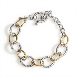 Pulsera de cadena con microaberturas Diseño Círculo Moda Acero inoxidable Cable trenzado Pulsera de alambre con cierre de palanca para mujeres y hombres