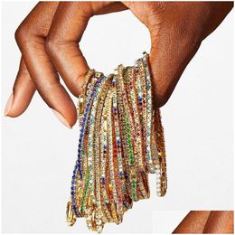 Kettingarmbanden keten nieuwe stretch armband met diamant inzetstukken kleur mode drop levering sieraden dhgarden dhdyn