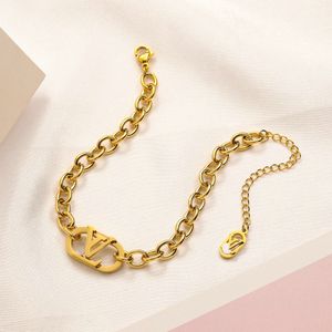 Kettingarmbanden ontwerper goud vergulde luxe merkbrief mode vrouwen houden van koperen armbanden bruiloftsfeestje sieraden cadeau