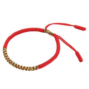 Ketting gevlochten armband diamant knoop handtouw kleur rood twee Tibetaanse handgemaakte druppel levering sieraden armbanden dhmb8