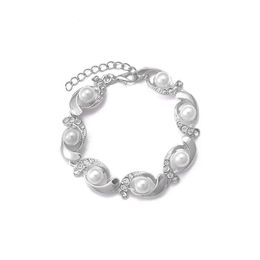 Chaîne Brand Bracelet Pearl Women Fashion Trendy 14K Gold Color Crystal Adjustable 2024 Drop Livrot Bijoux Bracelets Dhulm