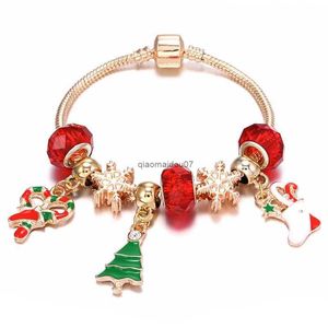 Chaîne Bonbons Renne Pendentif Dangle Bracelet Arbre De Noël Rouge Vert Perlé Charme Serpent Chaîne Bracelet De Noël Bijoux De Vacances CadeauL24