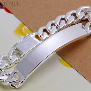 Chain Charm 925 Sterling Silver Bracelet Design Noble Pretty Solid 10mm For Mens Women Main Sieraden Fashion Geometric D240419