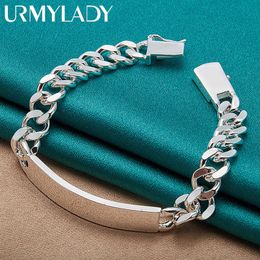 Ketting charme 925 sterling zilverontwerp mooie 10 mm heren ketting sieraden mode geometrische armband fabrieksprijs 230411