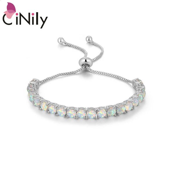 Chaîne CiNily couleur en option opale pierre 925 Bracelets en argent Sterling pour style Boho cadeau pour femmes filles bijoux fins Bracelet coulissant 231118